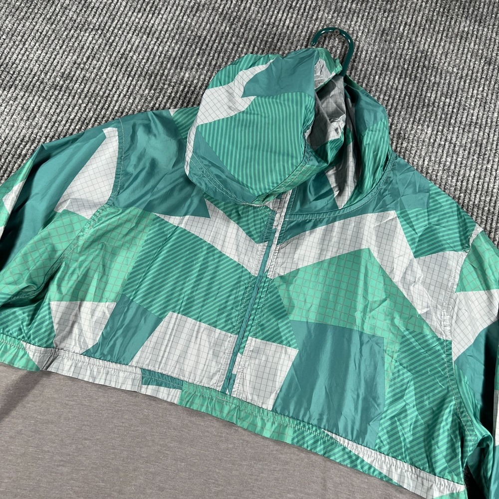 Under Armour Jacket Mens XL Green Gray Hooded Windbreaker Fitted Athletic 1/4